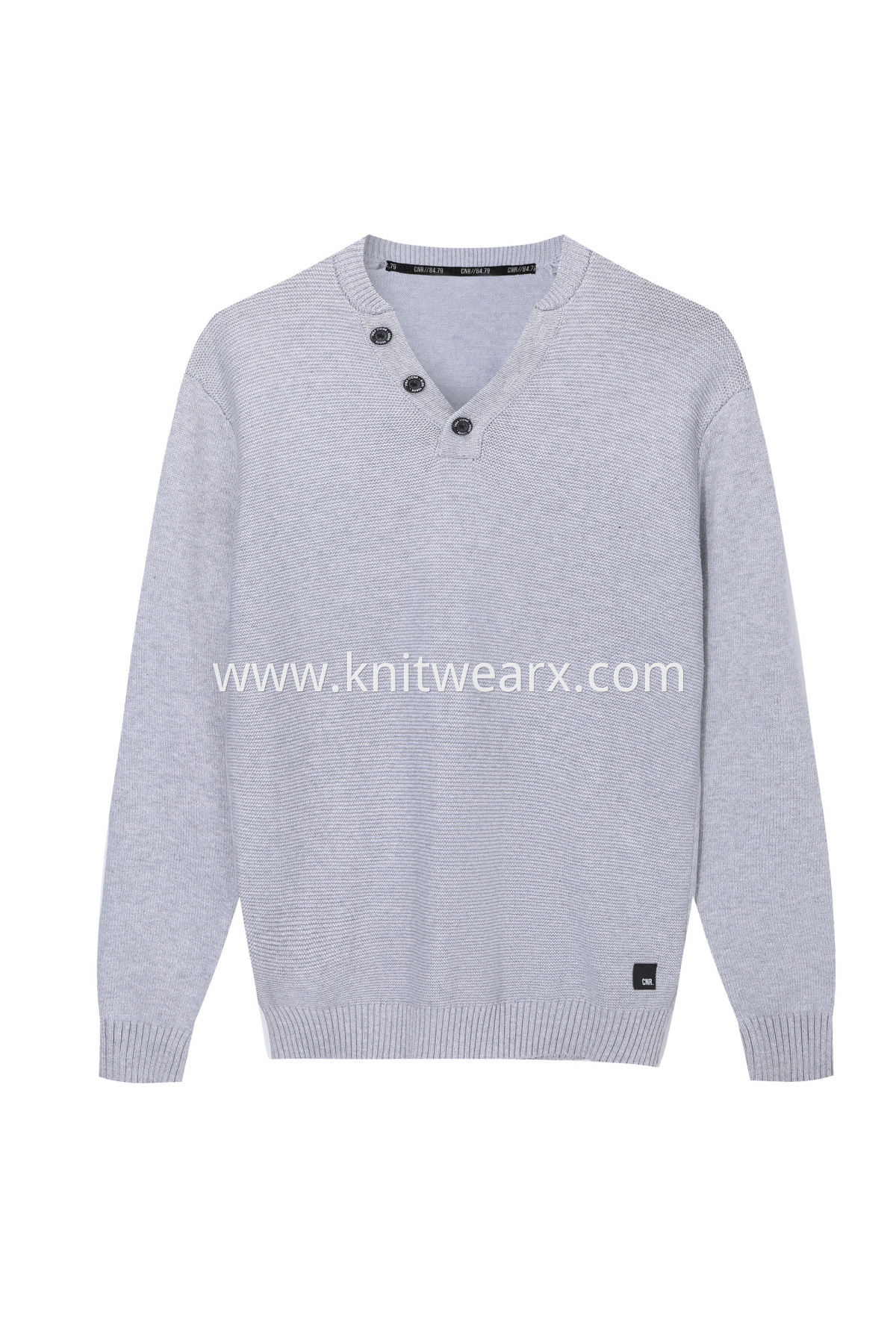 Men's Knitted Henley button neck Sweater